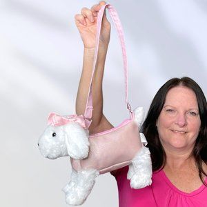 GMA Accessories White & Pink Puppy Dog Purse 10" x 9" Plush Stuffed Animal‎ Toy